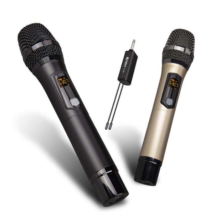 Sistema microfonico wireless ricaricabile UHF DEBRA A-25 per palcoscenici e KTV, One Mic, Two Mic