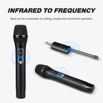 Sistema microfonico wireless ricaricabile UHF DEBRA A-25 per palcoscenici e KTV, One Mic, Two Mic