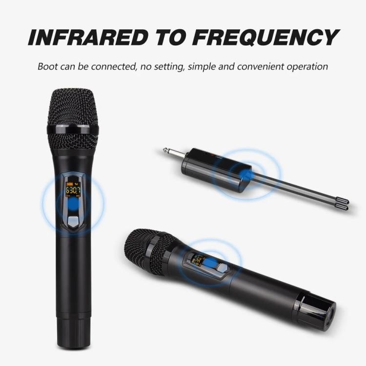 Sistema microfonico wireless ricaricabile UHF DEBRA A-25 per palcoscenici e KTV, One Mic, Two Mic