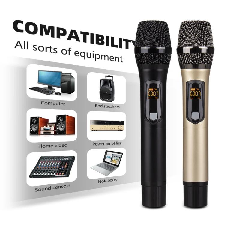 Sistema microfonico wireless ricaricabile UHF DEBRA A-25 per palcoscenici e KTV, One Mic, Two Mic