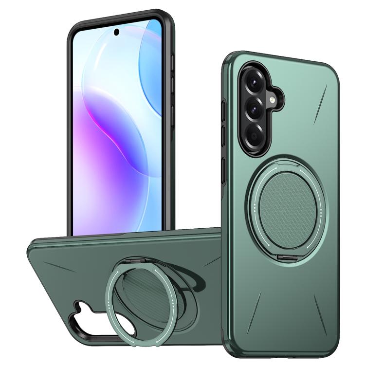 Supporto girevole in metallo, custodia ibrida per telefono MagSafe in TPU e PC., For Samsung Galaxy A07 4G / 5G, For Samsung Galaxy A06 4G / 5G, For Samsung Galaxy A56 5G