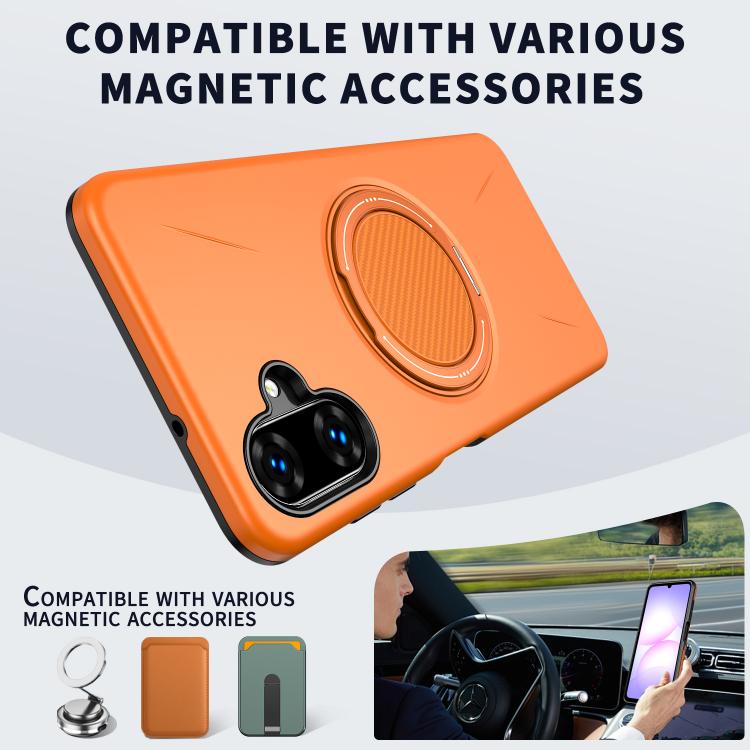 Supporto girevole in metallo, custodia ibrida per telefono MagSafe in TPU e PC., For Samsung Galaxy A07 4G / 5G, For Samsung Galaxy A06 4G / 5G, For Samsung Galaxy A56 5G