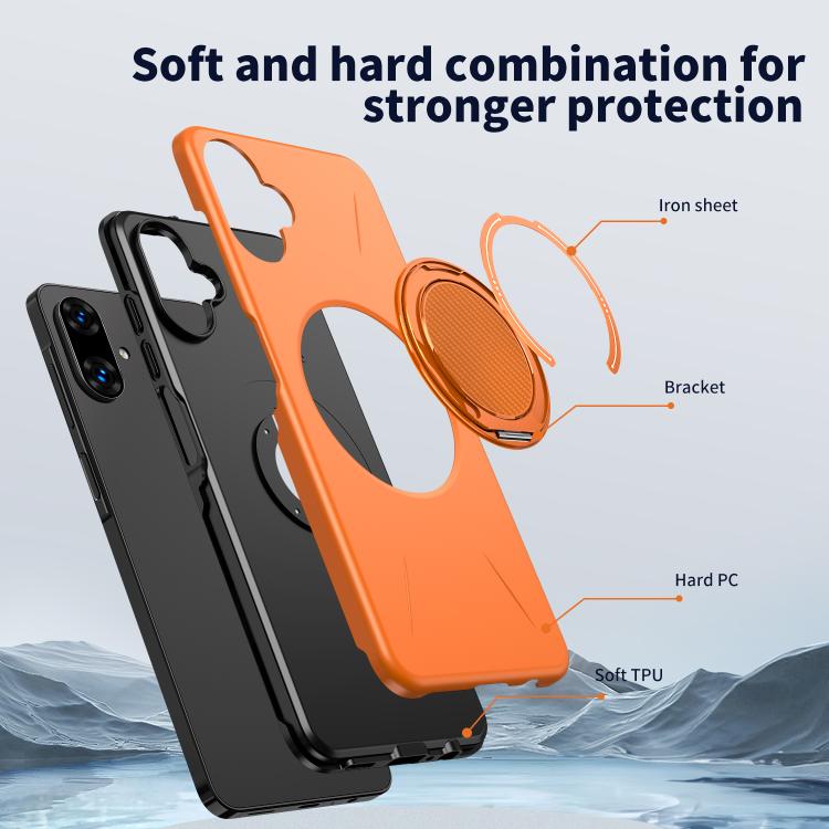Supporto girevole in metallo, custodia ibrida per telefono MagSafe in TPU e PC., For Samsung Galaxy A07 4G / 5G, For Samsung Galaxy A06 4G / 5G, For Samsung Galaxy A56 5G