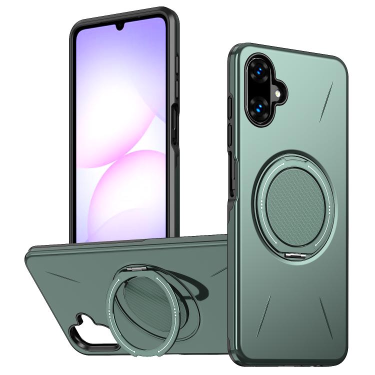 Supporto girevole in metallo, custodia ibrida per telefono MagSafe in TPU e PC., For Samsung Galaxy A07 4G / 5G, For Samsung Galaxy A06 4G / 5G, For Samsung Galaxy A56 5G