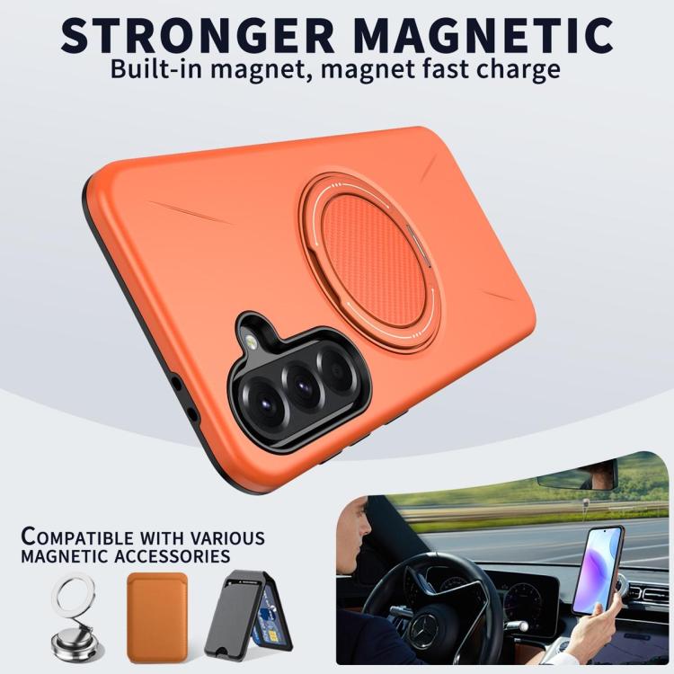 Supporto girevole in metallo, custodia ibrida per telefono MagSafe in TPU e PC., For Samsung Galaxy A36 5G, For Samsung Galaxy A25 4G / 5G, For Samsung Galaxy A55 5G / A35 5G