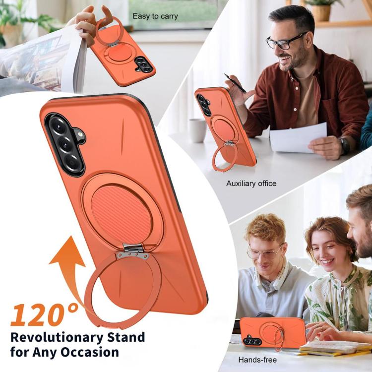 Supporto girevole in metallo, custodia ibrida per telefono MagSafe in TPU e PC., For Samsung Galaxy A36 5G, For Samsung Galaxy A25 4G / 5G, For Samsung Galaxy A55 5G / A35 5G