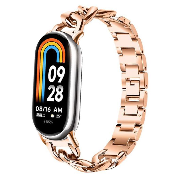 Cinturino per orologio xDfind in acciaio inossidabile con catena a maglia singola in denim., For Xiaomi Smart Band 10 / 9 / 8