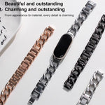 Cinturino per orologio xDfind in acciaio inossidabile con catena a maglia singola in denim., For Xiaomi Smart Band 10 / 9 / 8