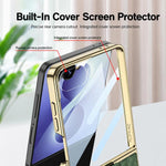 Custodia per telefono GKK con texture intrecciata e placcatura integrata, dotata di anello di supporto., For Galaxy Z Flip8 5G, For Samsung Galaxy Z Flip7 5G