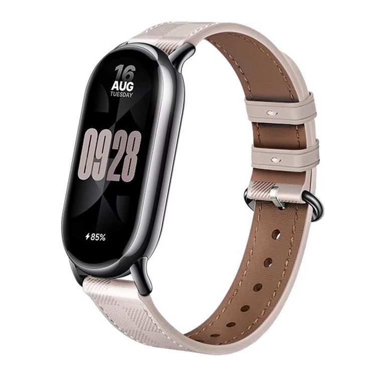 Cinturino per orologio xDfind in pelle con trama a quadri, For Xiaomi Smart Band 10 / 9 / 8