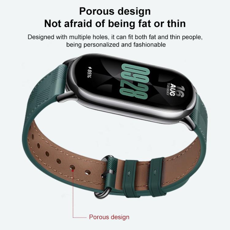 Cinturino per orologio xDfind in pelle con trama a quadri, For Xiaomi Smart Band 10 / 9 / 8
