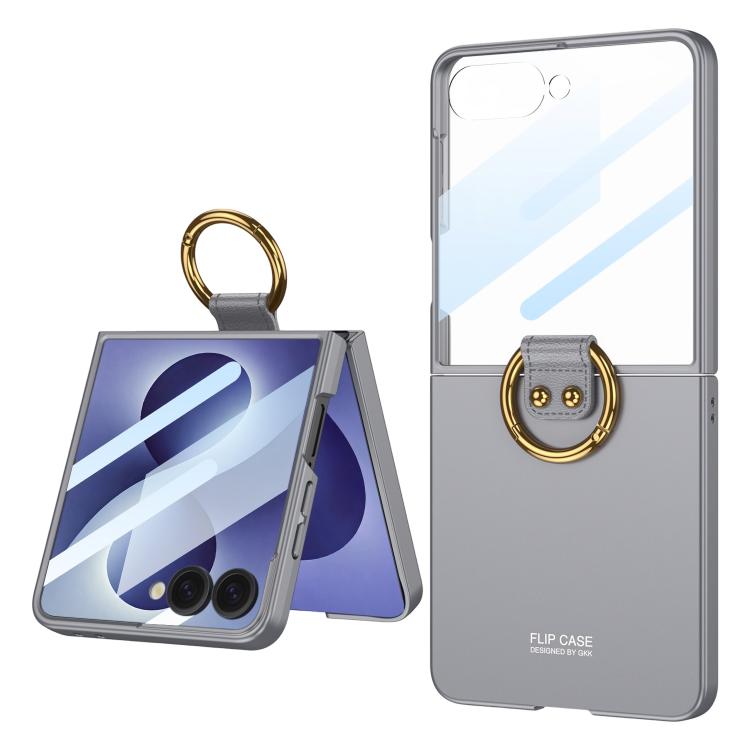 Custodia per telefono GKK con anello integrato ultra sottile, For Galaxy Z Flip8 5G, For Samsung Galaxy Z Flip7 5G