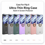 Custodia per telefono GKK con anello integrato ultra sottile, For Galaxy Z Flip8 5G, For Samsung Galaxy Z Flip7 5G