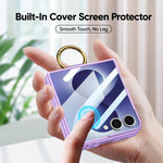 Custodia per telefono GKK con anello integrato ultra sottile, For Galaxy Z Flip8 5G, For Samsung Galaxy Z Flip7 5G