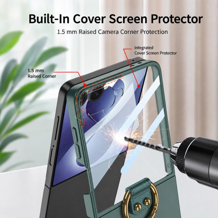 Custodia per telefono GKK con anello integrato ultra sottile, For Galaxy Z Flip8 5G, For Samsung Galaxy Z Flip7 5G