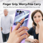 Custodia per telefono GKK con anello integrato ultra sottile, For Galaxy Z Flip8 5G, For Samsung Galaxy Z Flip7 5G