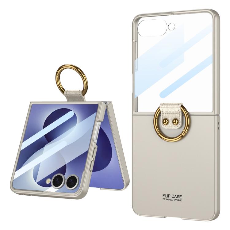 Custodia per telefono GKK con anello integrato ultra sottile, For Galaxy Z Flip8 5G, For Samsung Galaxy Z Flip7 5G