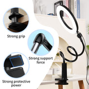 Luce LED ad anello 10" con supporto regolabile per selfie
