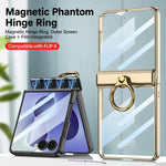 Custodia per telefono GKK Phantom girevole magnetica integrata con anello di supporto, For Galaxy Z Flip8 5G, For Samsung Galaxy Z Flip7 5G