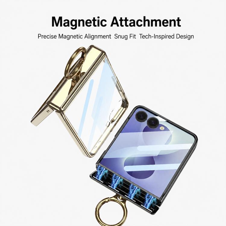 Custodia per telefono GKK Phantom girevole magnetica integrata con anello di supporto, For Galaxy Z Flip8 5G, For Samsung Galaxy Z Flip7 5G
