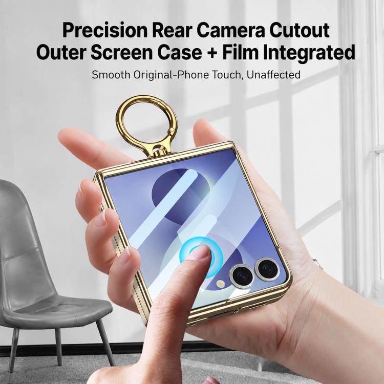 Custodia per telefono GKK Phantom girevole magnetica integrata con anello di supporto, For Galaxy Z Flip8 5G, For Samsung Galaxy Z Flip7 5G