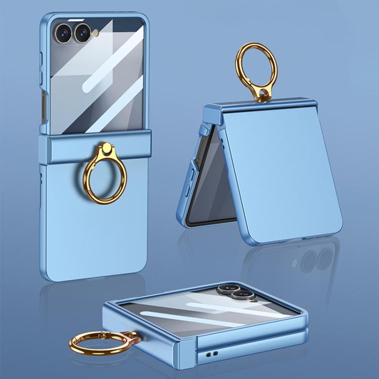 Custodia per telefono GKK ultra sottile con cerniera integrata e anello, copertura completa., For Galaxy Z Flip8 5G, For Samsung Galaxy Z Flip7 5G
