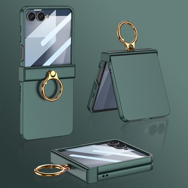 Custodia per telefono GKK ultra sottile con cerniera integrata e anello, copertura completa., For Galaxy Z Flip8 5G, For Samsung Galaxy Z Flip7 5G