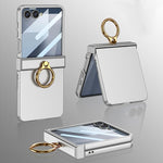 Custodia per telefono GKK ultra sottile con cerniera integrata e anello, copertura completa., For Galaxy Z Flip8 5G, For Samsung Galaxy Z Flip7 5G
