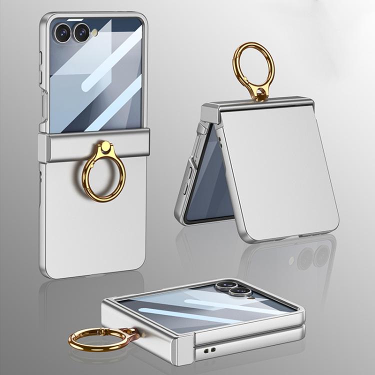 Custodia per telefono GKK ultra sottile con cerniera integrata e anello, copertura completa., For Galaxy Z Flip8 5G, For Samsung Galaxy Z Flip7 5G