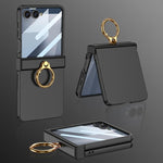 Custodia per telefono GKK ultra sottile con cerniera integrata e anello, copertura completa., For Galaxy Z Flip8 5G, For Samsung Galaxy Z Flip7 5G