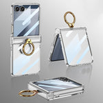 Custodia per telefono GKK ultra sottile con cerniera integrata e anello, copertura completa., For Galaxy Z Flip8 5G, For Samsung Galaxy Z Flip7 5G
