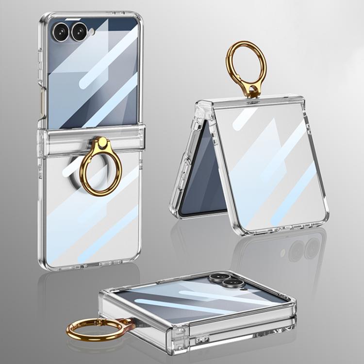 Custodia per telefono GKK ultra sottile con cerniera integrata e anello, copertura completa., For Galaxy Z Flip8 5G, For Samsung Galaxy Z Flip7 5G