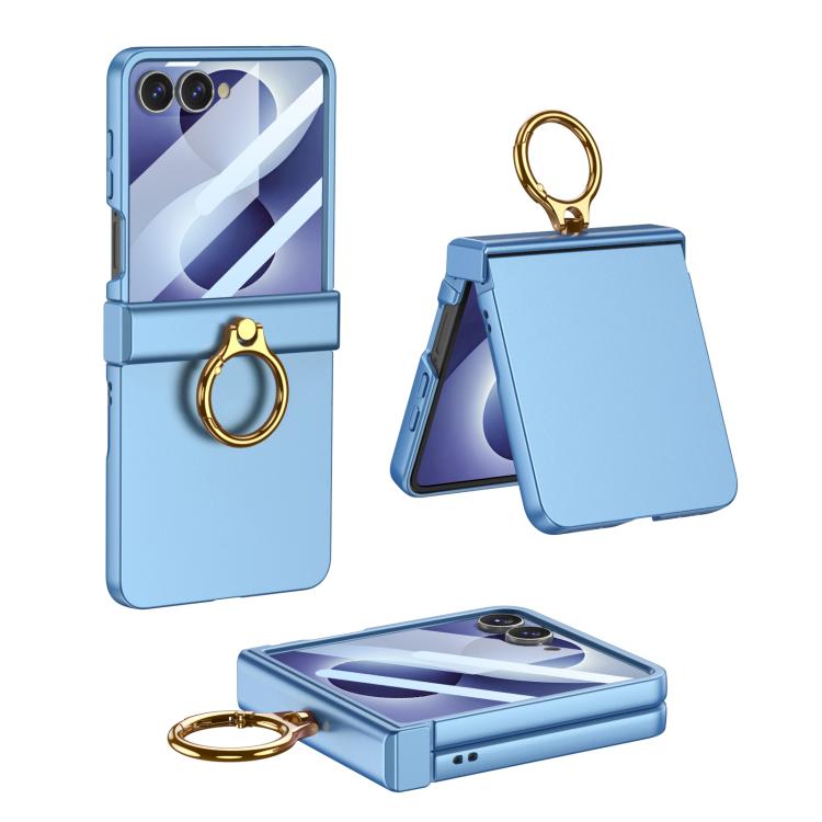 Custodia per telefono GKK ultra sottile con cerniera integrata e anello, copertura completa., For Galaxy Z Flip8 5G, For Samsung Galaxy Z Flip7 5G