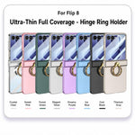 Custodia per telefono GKK ultra sottile con cerniera integrata e anello, copertura completa., For Galaxy Z Flip8 5G, For Samsung Galaxy Z Flip7 5G