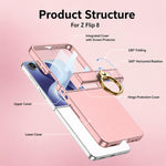 Custodia per telefono GKK ultra sottile con cerniera integrata e anello, copertura completa., For Galaxy Z Flip8 5G, For Samsung Galaxy Z Flip7 5G
