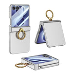 Custodia per telefono GKK ultra sottile con cerniera integrata e anello, copertura completa., For Galaxy Z Flip8 5G, For Samsung Galaxy Z Flip7 5G