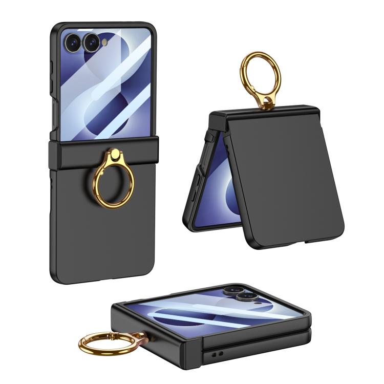 Custodia per telefono GKK ultra sottile con cerniera integrata e anello, copertura completa., For Galaxy Z Flip8 5G, For Samsung Galaxy Z Flip7 5G