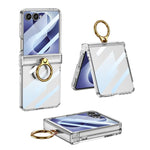 Custodia per telefono GKK ultra sottile con cerniera integrata e anello, copertura completa., For Galaxy Z Flip8 5G, For Samsung Galaxy Z Flip7 5G