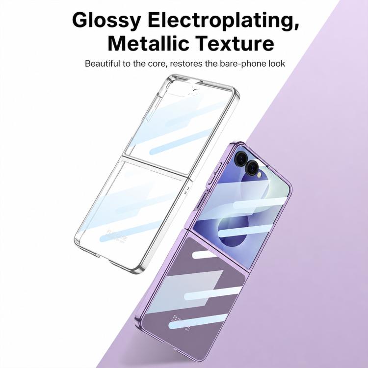 Custodia per telefono GKK con copertura completa e finitura Phantom Electroplating integrata., For Galaxy Z Flip8 5G, For Samsung Galaxy Z Flip7 5G
