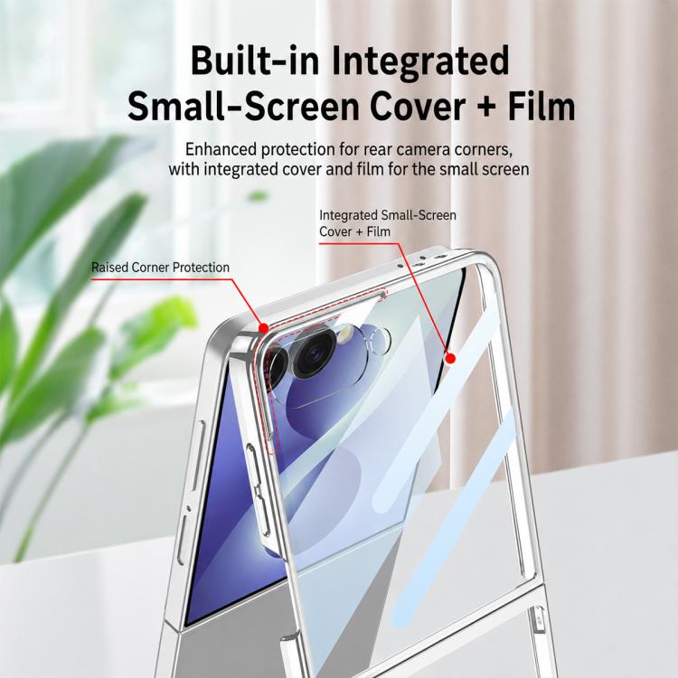 Custodia per telefono GKK con copertura completa e finitura Phantom Electroplating integrata., For Galaxy Z Flip8 5G, For Samsung Galaxy Z Flip7 5G