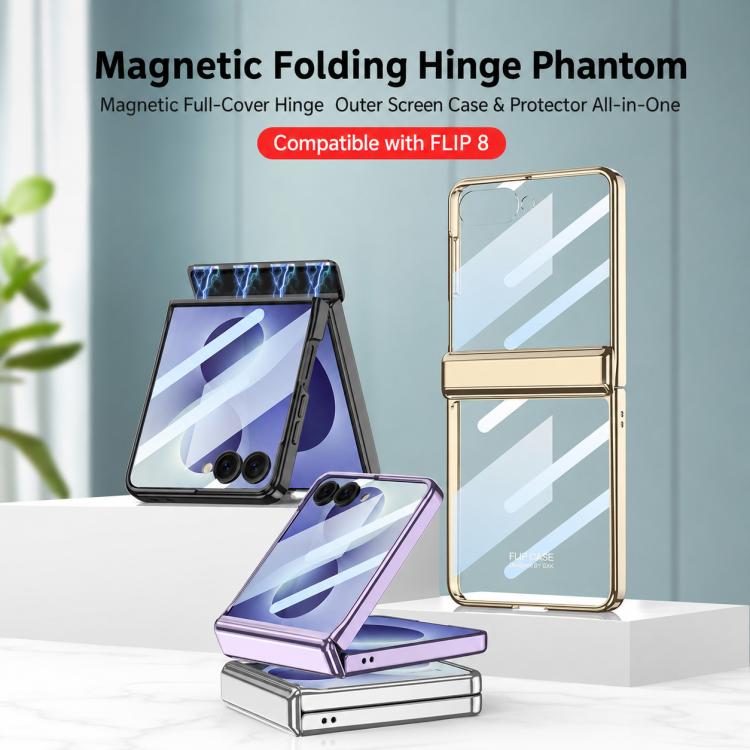 Custodia per telefono GKK con cerniera magnetica integrata e antiurto., For Galaxy Z Flip8 5G, For Samsung Galaxy Z Flip7 5G