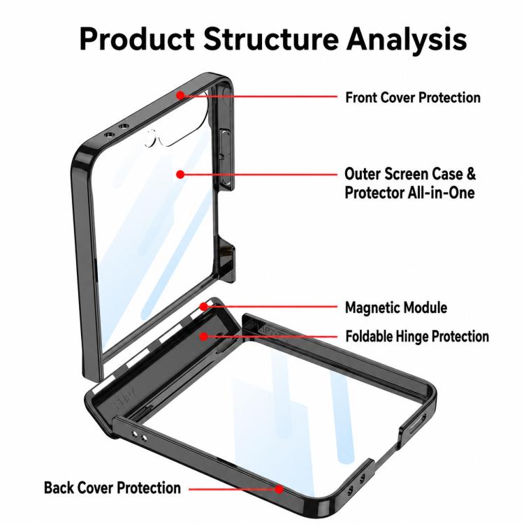 Custodia per telefono GKK con cerniera magnetica integrata e antiurto., For Galaxy Z Flip8 5G, For Samsung Galaxy Z Flip7 5G