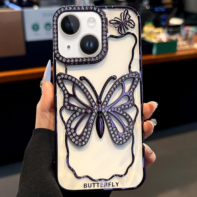 Custodia TPU con farfalla cava per iPhone 15 Plus