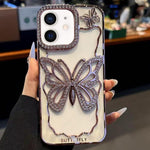 Custodia per telefono in TPU con farfalla cava e finitura galvanizzata., For iPhone 11 Pro Max, For iPhone 11