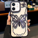 Custodia per telefono in TPU con farfalla cava e finitura galvanizzata., For iPhone 11 Pro Max, For iPhone 11