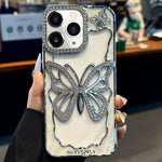 Custodia per telefono in TPU con farfalla cava e finitura galvanizzata., For iPhone 11 Pro Max, For iPhone 11