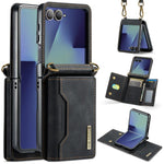 DG.MING Serie M2 Custodia ibrida magnetica per telefono con scomparto multi-carta a 3 ante e cordino lungo, For Galaxy Z Fold8 Ultra 5G, For Galaxy Z Flip8 5G, For Galaxy Z Fold7 5G, For Samsung Galaxy Z Flip7 5G