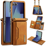DG.MING Serie M2 Custodia ibrida magnetica per telefono con scomparto multi-carta a 3 ante e cordino lungo, For Galaxy Z Fold8 Ultra 5G, For Galaxy Z Flip8 5G, For Galaxy Z Fold7 5G, For Samsung Galaxy Z Flip7 5G