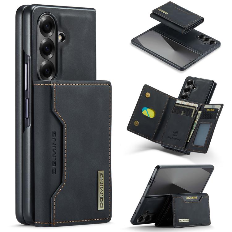 DG.MING Serie M2 Custodia ibrida magnetica per telefono con scomparto multi-carta a 3 ante e cordino lungo, For Galaxy Z Fold8 Ultra 5G, For Galaxy Z Flip8 5G, For Galaxy Z Fold7 5G, For Samsung Galaxy Z Flip7 5G