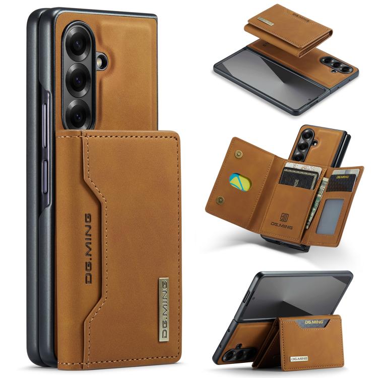 DG.MING Serie M2 Custodia ibrida magnetica per telefono con scomparto multi-carta a 3 ante e cordino lungo, For Galaxy Z Fold8 Ultra 5G, For Galaxy Z Flip8 5G, For Galaxy Z Fold7 5G, For Samsung Galaxy Z Flip7 5G